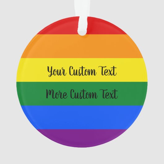 Gay Pride flag with text Ornament (dos)