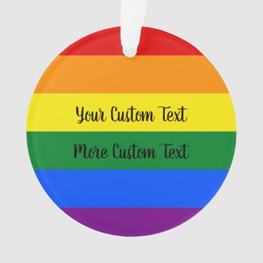 Gay Pride flag with text Ornament (devant)