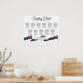 Gay Pride Flags 11 Tabel Wedding Seating Chart Poster (Keuken)