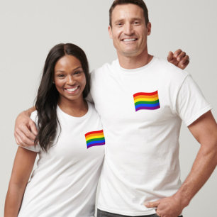 Gay Pride Flying Rainbow Flag LGBT LGBTQ+ T-shirt