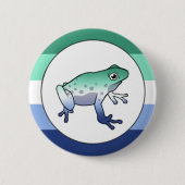 Gay Pride Frog Pin Ronde Button 5,7 Cm (Voorkant)