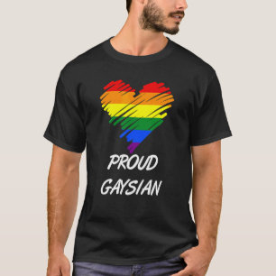 Gay Pride Gaysian Lgbt Regenboog Kleuren Aziatisch T-shirt