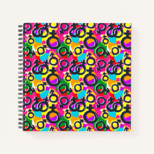 Gay Pride Gender Neon Patroon Notitieboek