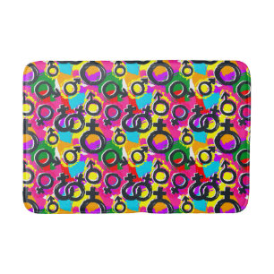 Gay Pride Gender Neon Pattern Badmat