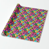 Gay Pride Gender Neon Pattern Cadeaupapier (Uitgerold)