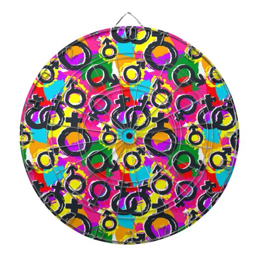 Gay Pride Gender Neon Pattern Dartbord (Voorkant)
