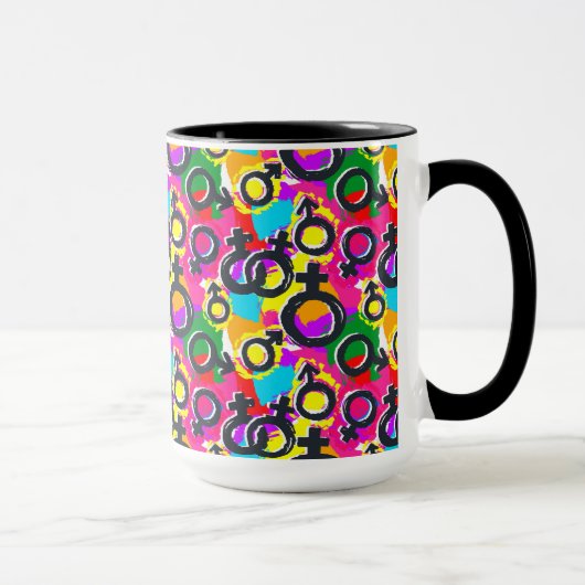 Gay Pride Gender Neon Pattern Mok (Rechts)