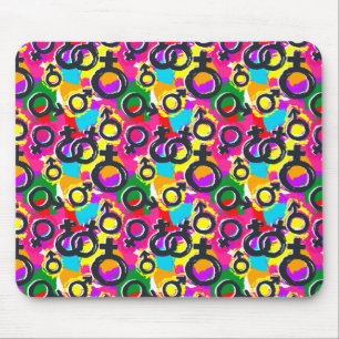 Gay Pride Gender Neon Pattern Muismat