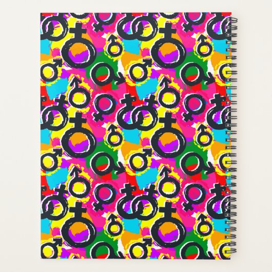 Gay Pride Gender Neon Pattern Planner (Achterkant)