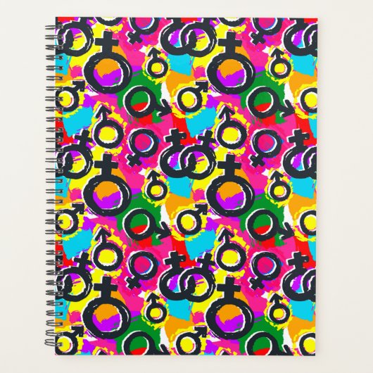 Gay Pride Gender Neon Pattern Planner (Voorkant)