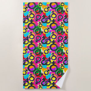 Gay Pride Gender Neon Pattern Strandlaken