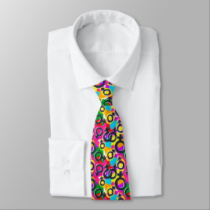 Gay Pride Gender Neon Pattern Stropdas