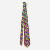 Gay Pride Gender Neon Pattern Stropdas (Achterkant)