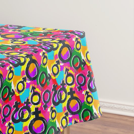 Gay Pride Gender Neon Pattern Tafelkleed (Voorbeeld)