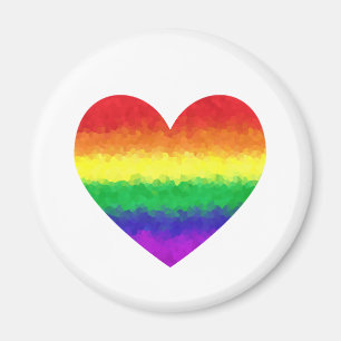 Gay Pride Geometric Rainbow Heart LGBT Love Magneet