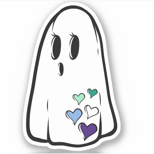 Gay Pride Ghost Sticker (Voorkant)