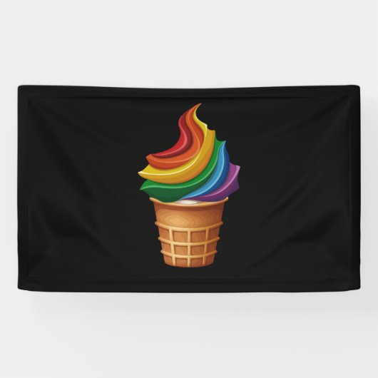 Gay Pride Gift LGBT Rainbow Ice Cream Spandoek (Horizontaal)