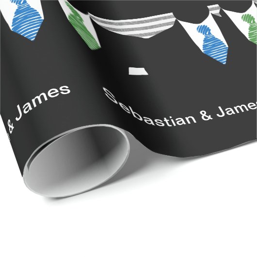 Gay Pride Grooms in Stropdas bruiloft Cadeaupapier (Rol Hoek)