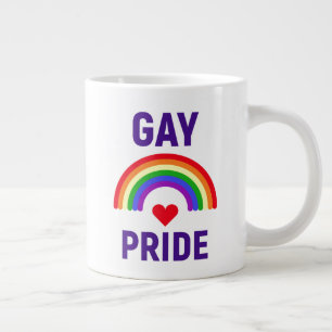 Gay Pride   Hart en regenboog Extra Grote Beker