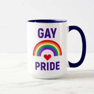 Gay Pride   Hart en regenboog Mok