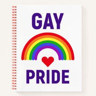 Gay Pride   Hart en regenboog Notitieboek
