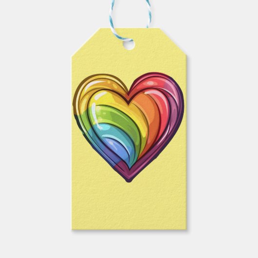 Gay pride hart ontwerp cadeaulabel (Voorkant)