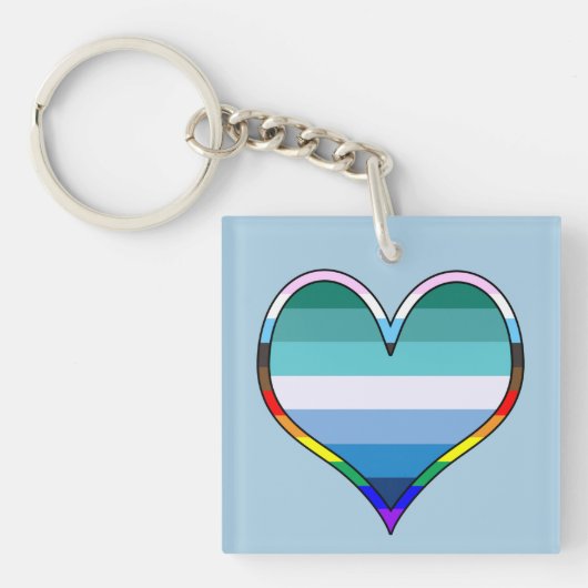 Gay Pride Heart Keychain (voorkant)