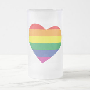 Gay Pride Heart Matglas Bierpul