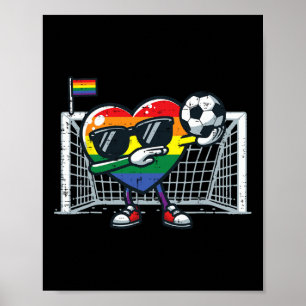 Gay Pride Heart Voetbal Lgbtq Bondgenoot Regenboog Poster