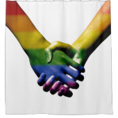 Gay Pride Holding Hands Douchegordijn (Voorkant)