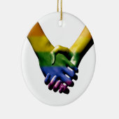 Gay Pride Holding Hands Keramisch Ornament (Rechts)