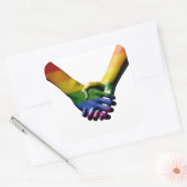 Gay Pride Holding Hands Vierkante Sticker (Envelop)
