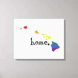Gay Pride Home Hawaii Canvas Afdruk