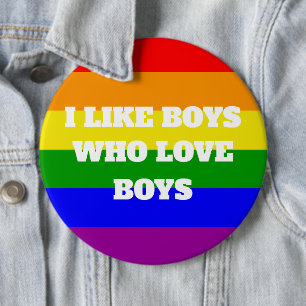 Gay Pride Ik hou van jongens die van jongens houde Ronde Button 6,0 Cm