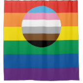 Gay Pride Inclusie Vlag Douchegordijn (Voorkant)