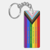 Gay Pride Intersection Rainbow Flag Sleutelhanger (Voorkant Links)