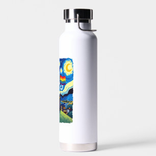 Gay Pride Kat Kunst Kat Starry Night Stijl LGBTQ P Waterfles