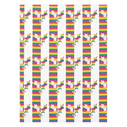 Gay Pride kerstHolly Tafelkleed (Voorkant)