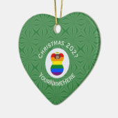 Gay Pride Kerstmis Angel LatijnX Aziatische Naam J Keramisch Ornament (Links)