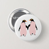 Gay Pride Lesbian Penguins Holding Hands Ronde Button 5,7 Cm (Voorkant /achterkant)