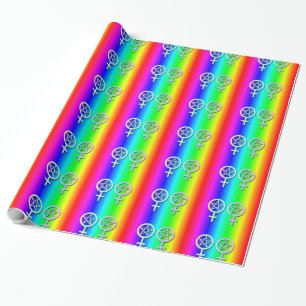 Gay Pride Lesbian Pentacle Handfasting Gift Wrap 4 Cadeaupapier