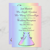Gay Pride Lesbian Wedding Reception Uitnodiging (Voorkant / Achterkant)