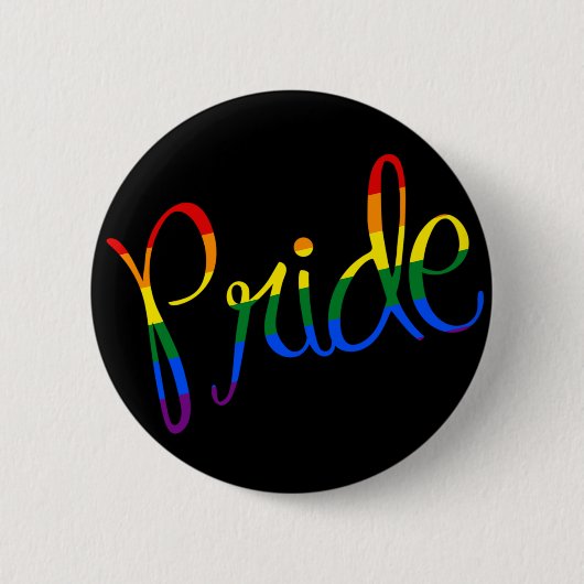 Gay Pride LGBT Black Button (Voorkant)