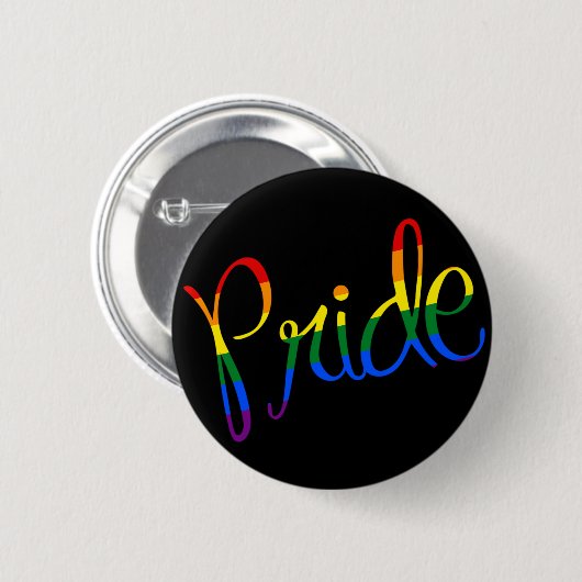 Gay Pride LGBT Black Button (Voorkant /achterkant)