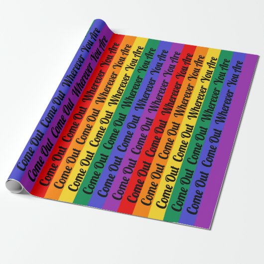 Gay Pride LGBT komt uit Regenboogvlagliefdeswijn Cadeaupapier (Uitgerold)