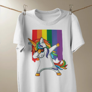 Gay Pride LGBT Rainbow Eenhoorn Dabber T-shirt