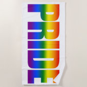 Gay Pride LGBT Rainbow Flag Typografie LGBTQ Strandlaken (Voorkant)