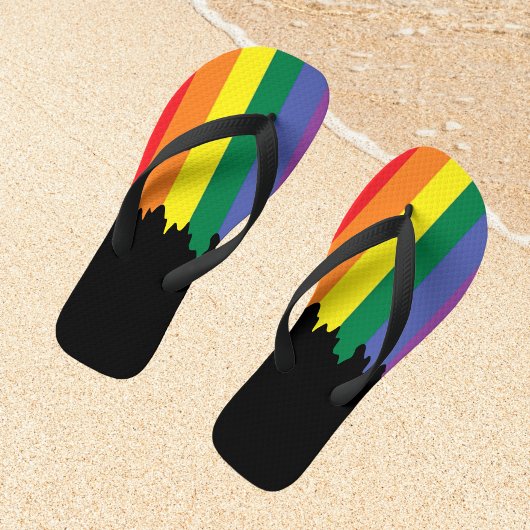 Gay Pride LGBT Rainbow Paint Teenslippers