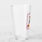 Gay Pride LGBT Rainbow Weddenninglcke Slice Glas (Rechts)