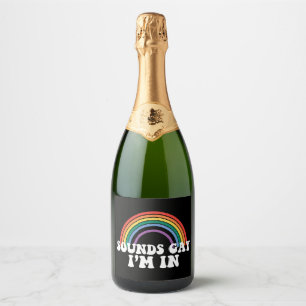 Gay Pride LGBT Regenboog Geluiden Gay Ik Ben In Ga Sparkling Wijnetiket